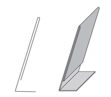 detalle de display tipo l con marco negro