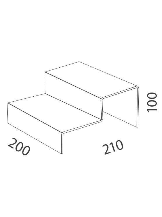 Expositor metacrilato escalera dos pisos (5 unidades) - Imagen 3