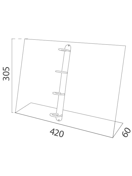 Porta catálogos vertical con anillas medidas