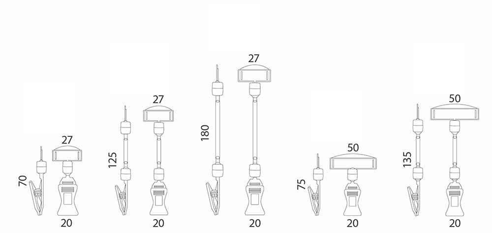 Porta precio pinza 20mm c2 medidas 2025