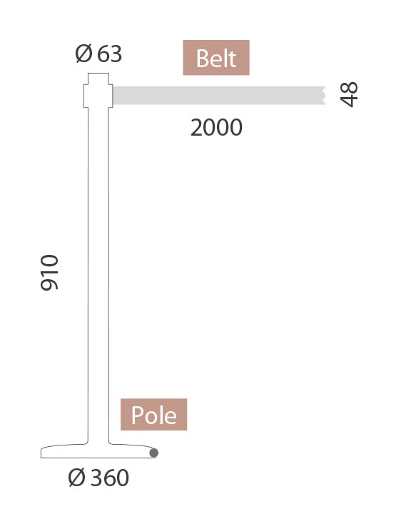 Poste Separador con Rueda (Pack 2 Unidades) - Imagen 2