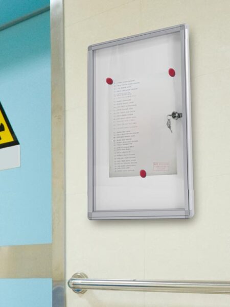 Tablón de Anuncios Blanco con cerradura