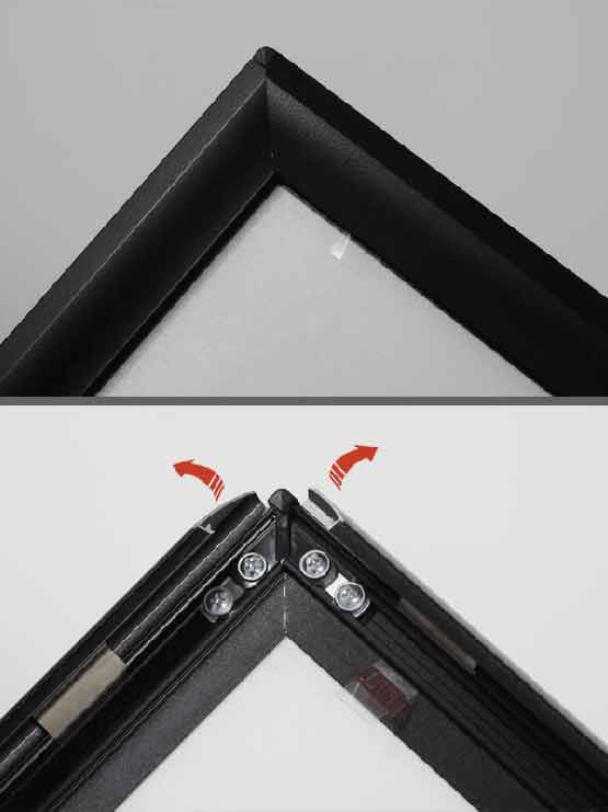 detalle perfil negro marco doble cara