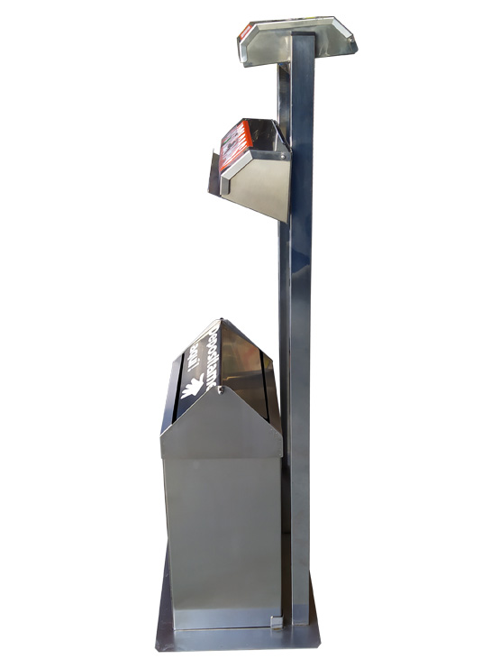 Dispensador de Bolsas y Guantes inox con papelera basculante - Imagen 2