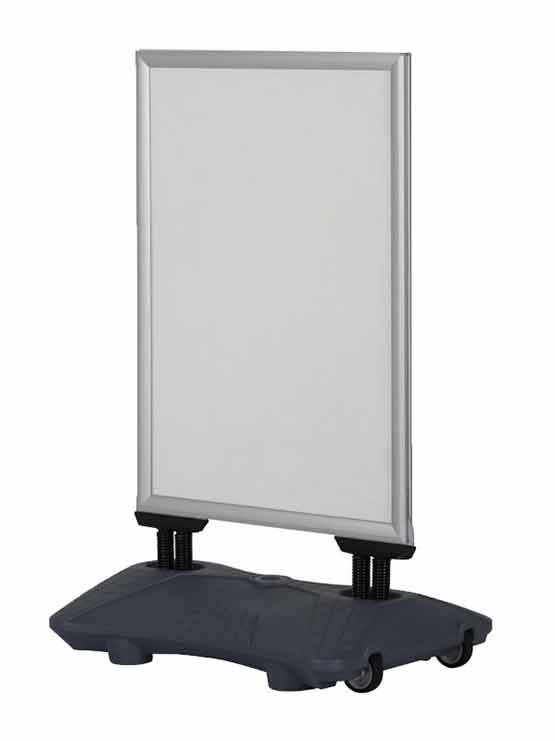 marco doble cara para publicidad modelo gris