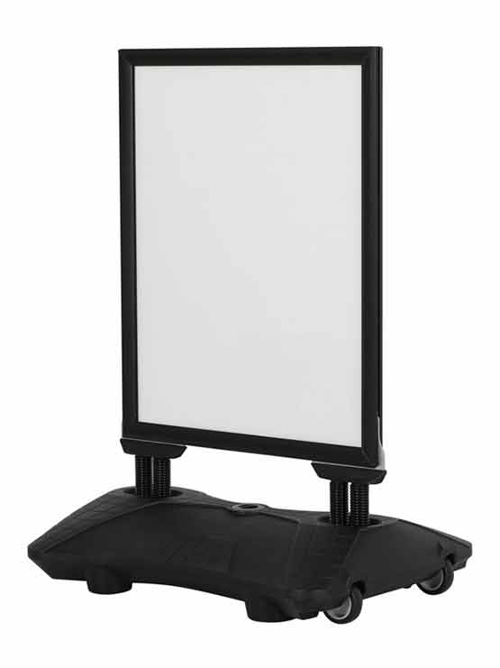 Marco doble cara para publicidad modelo negro en blanco