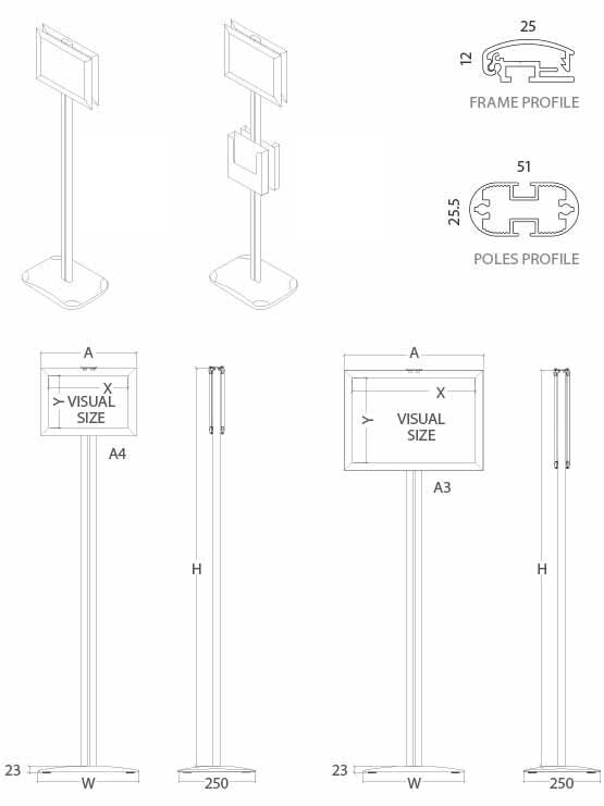 Porta menú doble cara medidas 2025