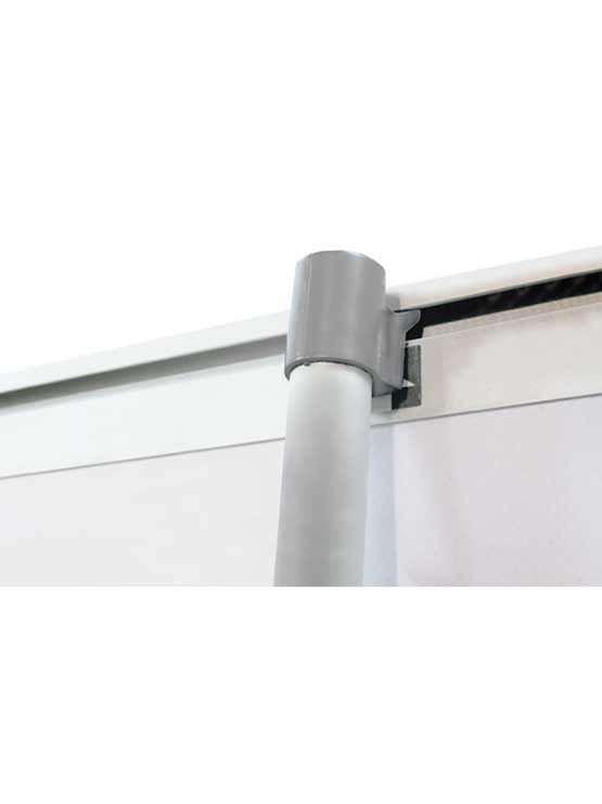 Roll Up con acabado metálico gris detalle superior