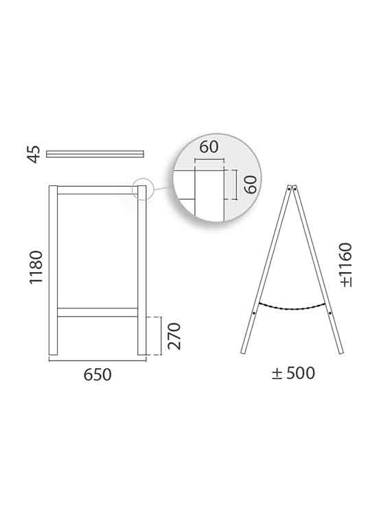 Pizarra Negra Doble de Caballete - Imagen 3