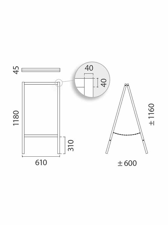 Pizarra Negra DOBLE IMPERMEABLE - Imagen 2
