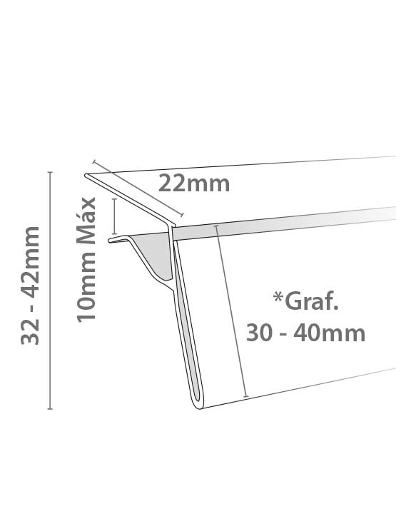 Perfil para balda de cristal (25 unidades) - Imagen 6