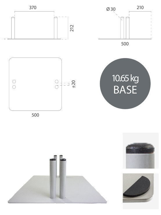 Base pesada cuadrada publicitaria - Imagen 3