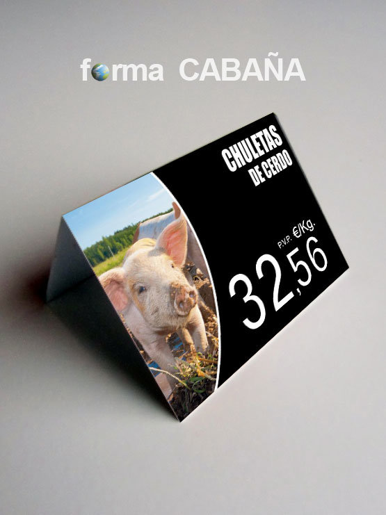 Portaprecios cerdo cabaña texto