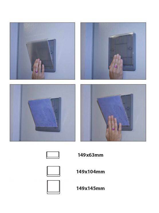 Sistema data frame señalizacion en puertas