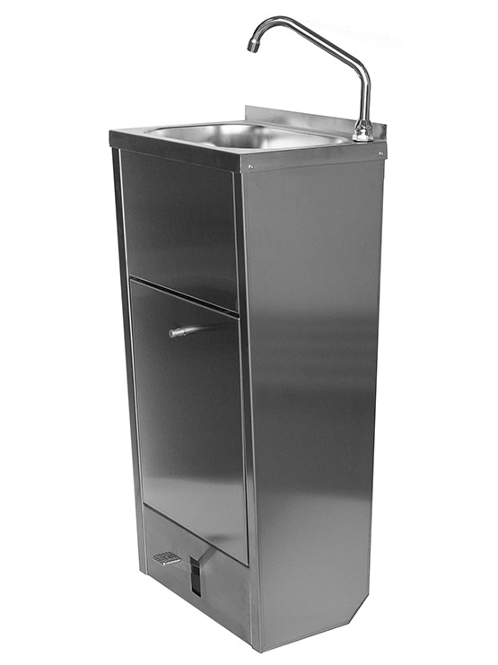 Lavamanos Acero Inoxidable pedal o grifo codo - Imagen 3