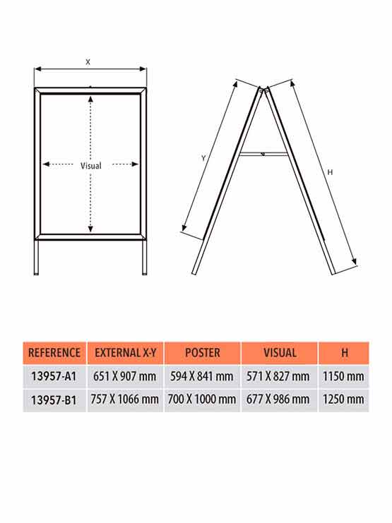 Medidas del porta anuncios