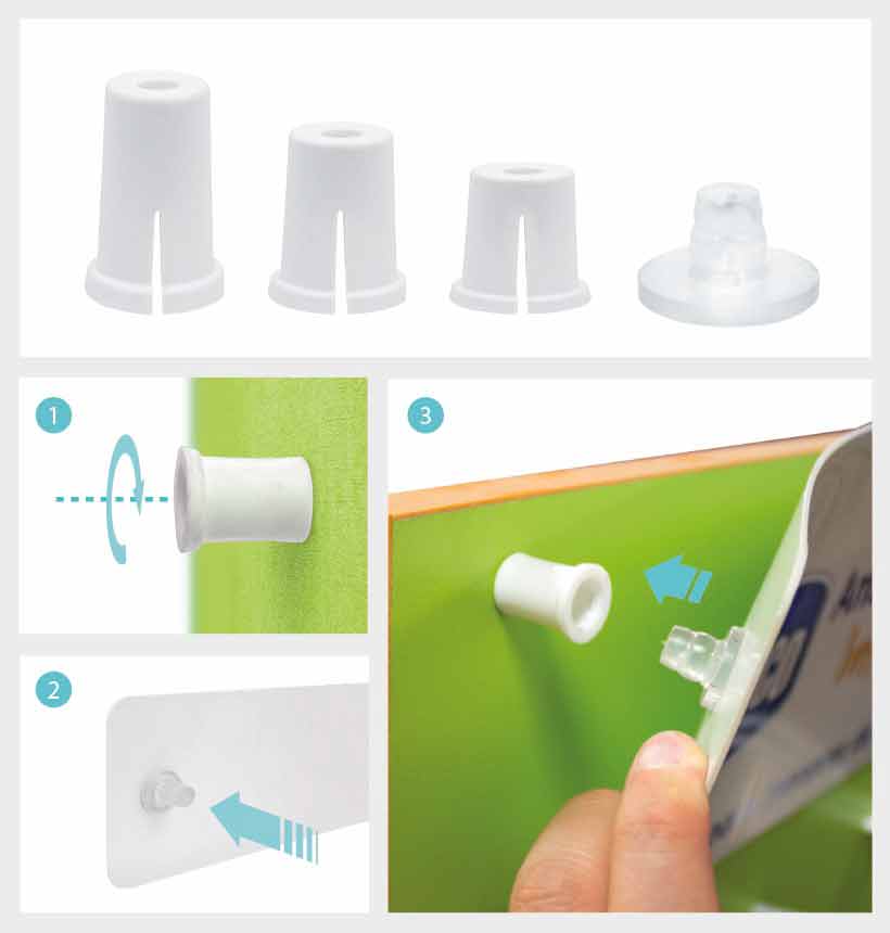 Soportes de plástico atornillados colocación