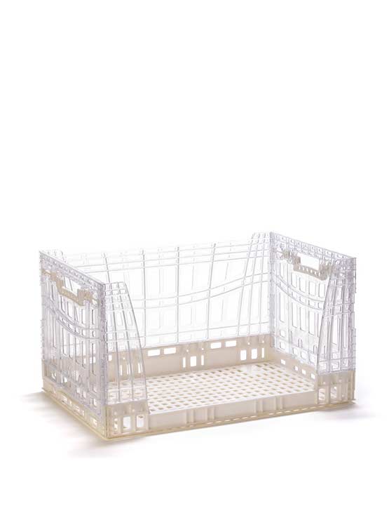 Caja de plástico plegable transparente grande