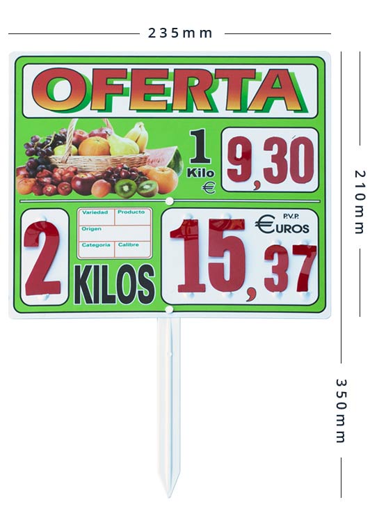 Carteles de precios grandes para frutería - Imagen 3