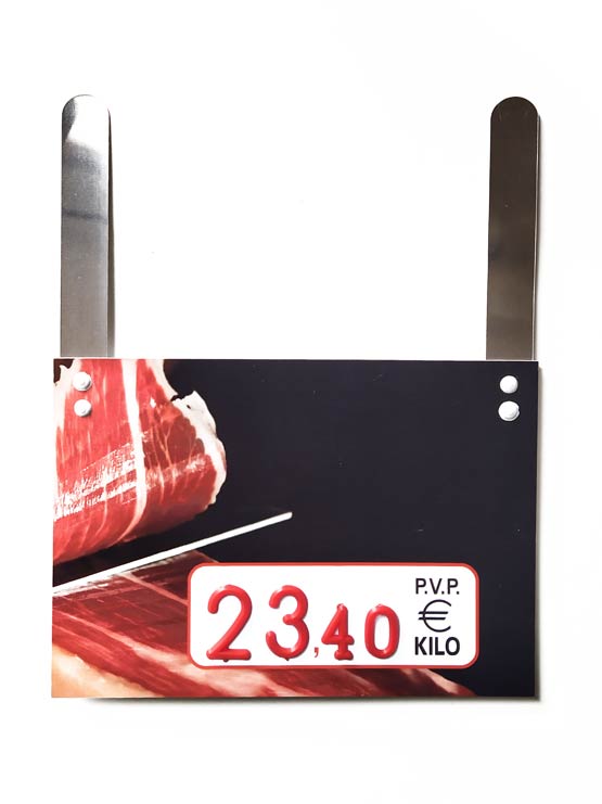 Cartel Precio Jamones con Ganchos para rotulador 2022