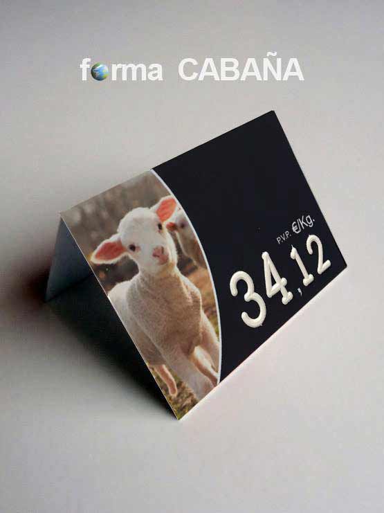 Portaprecios cordero forma cabaña rotulador 2022