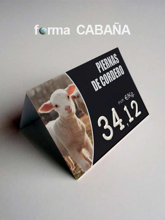 Portaprecios cordero forma cabaña rotulador 2022
