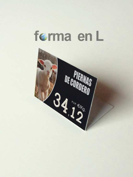 Portaprecios cordero forma L texto 2022