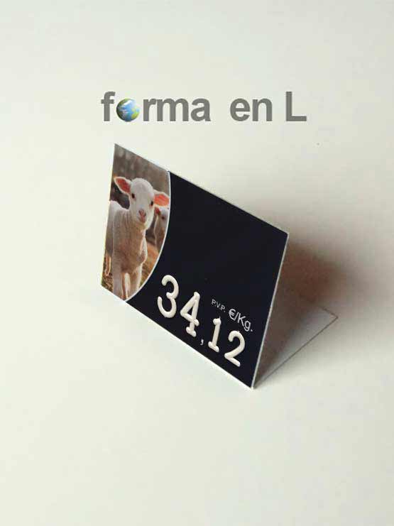 Portaprecios cordero forma L rotulador 2022