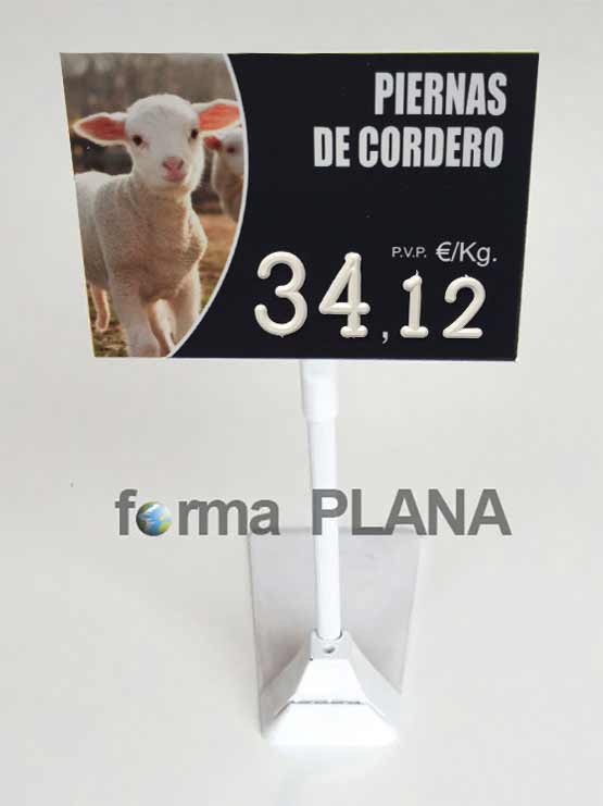 Portaprecios cordero forma plana texto 2022