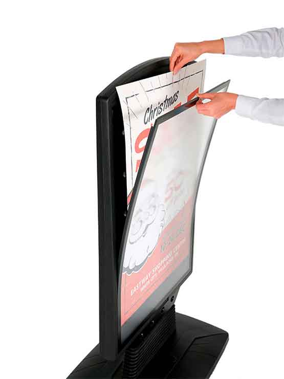 Caballete de acera doble cara cambio de la gráfica de forma fácil