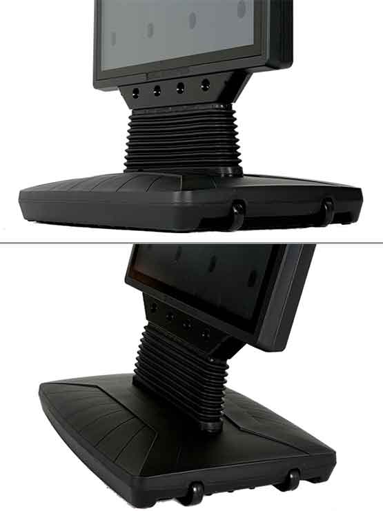 Caballete de acera doble cara detalles de la parte inferior