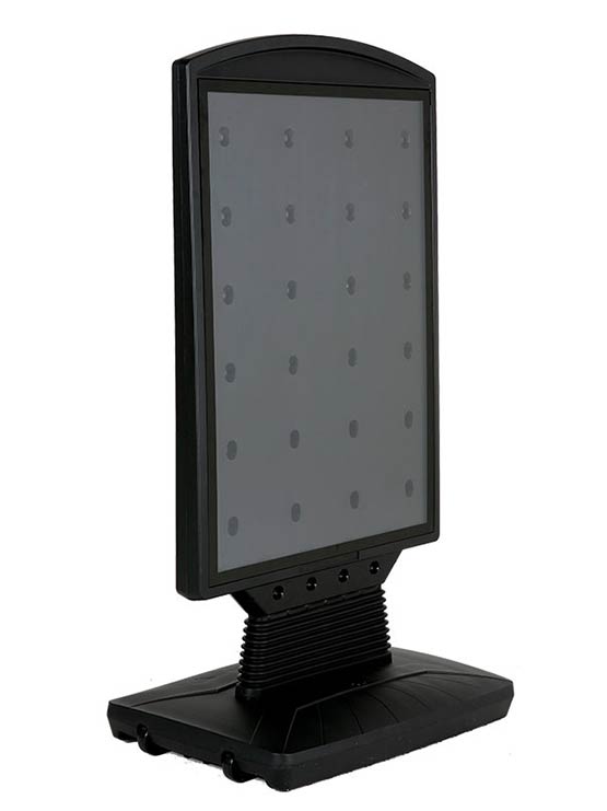 Caballete de acera doble cara ejemplo