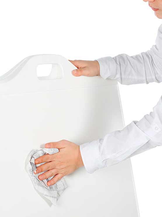 Caballete publicitario de fácil limpieza