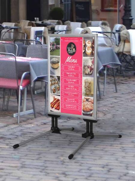 Cartel acera resistente al agua