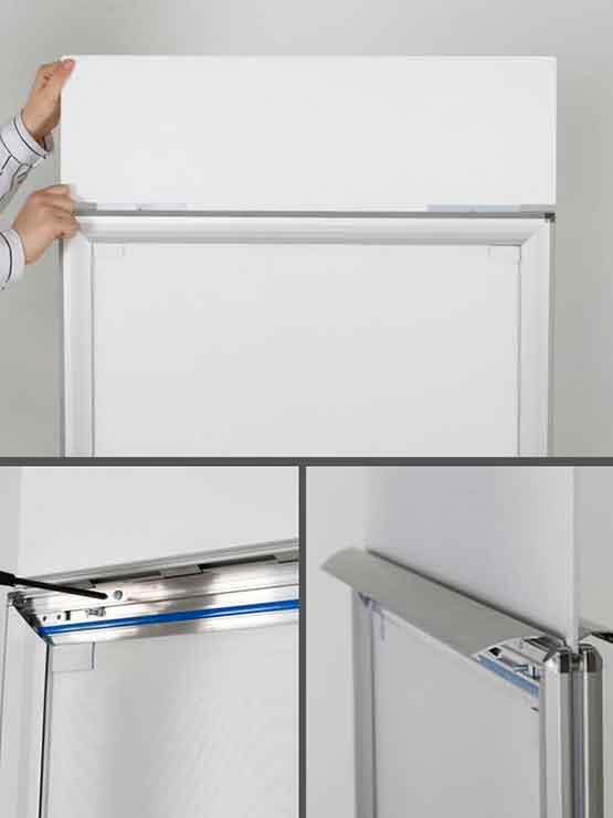 Sistema click Marco publicitario ancho