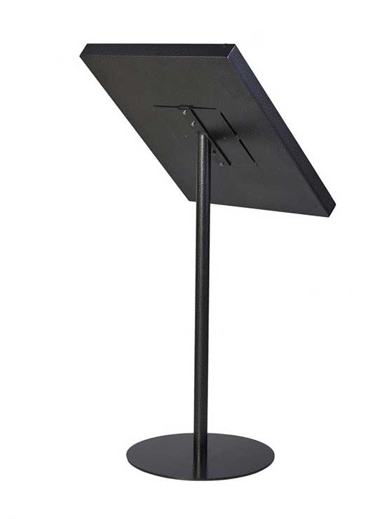 trasera del atril de acero