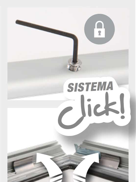 marco sistema click con cerradura