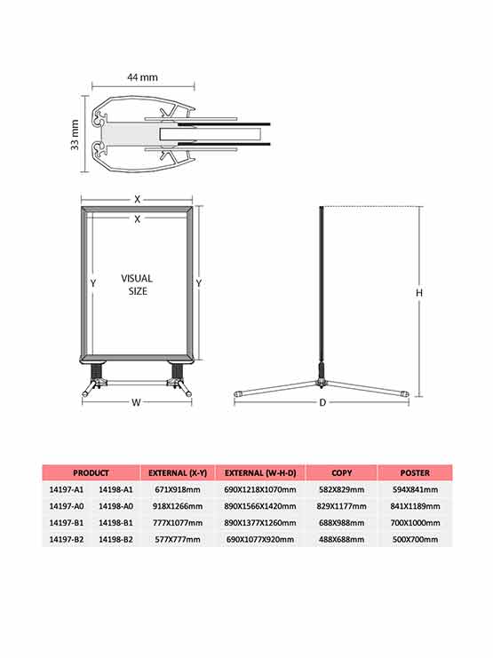 Medidas del cartel para la calle