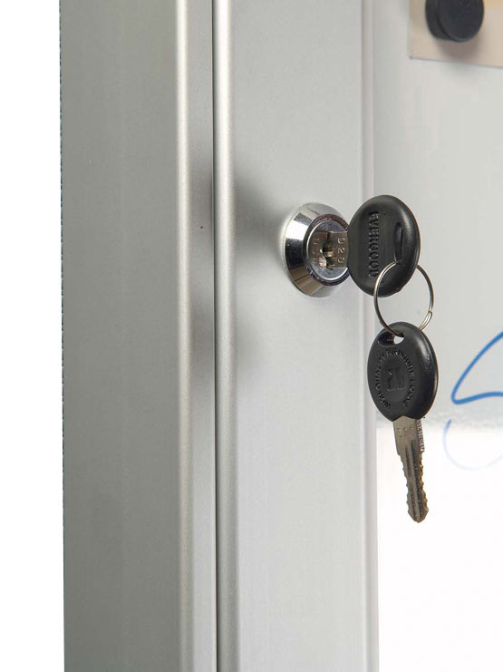 Vitrina magnética con trasera de acero cerradura