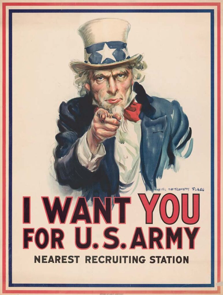 Cartel original "I Want You" de 1917. Fuente: Librería del Congreso US