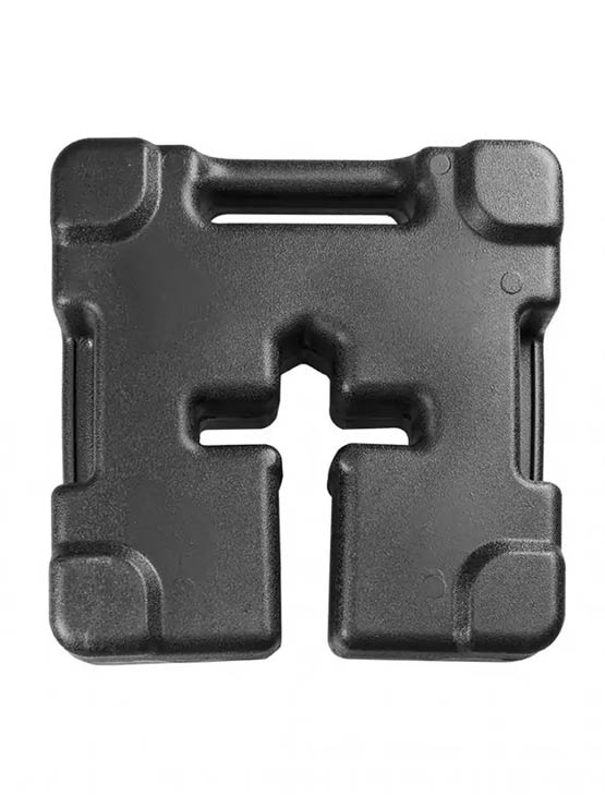 Vista cenital inferior Base pesada rellenable para carpas