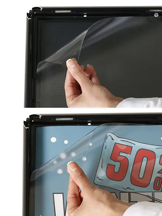 Marco click porta menú negro