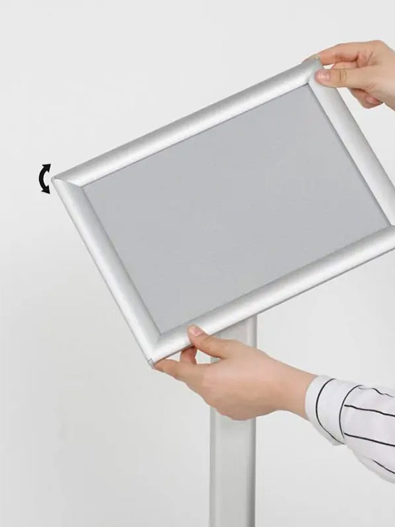 Marco giratorio porta menú gris