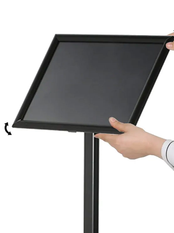 Marco giratorio porta menú negro