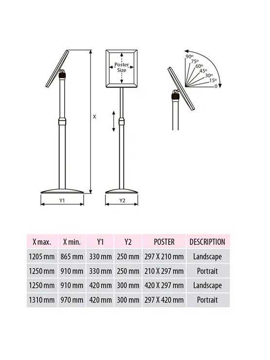 Medidas y modelos porta menús ajustable 2025