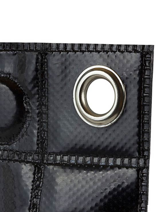 Lona magnética negra y amarilla con flechas led direccionales con ojal