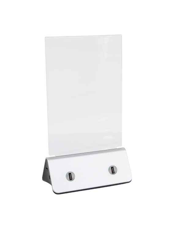 Portamenú sobremesa con cargador para móvil