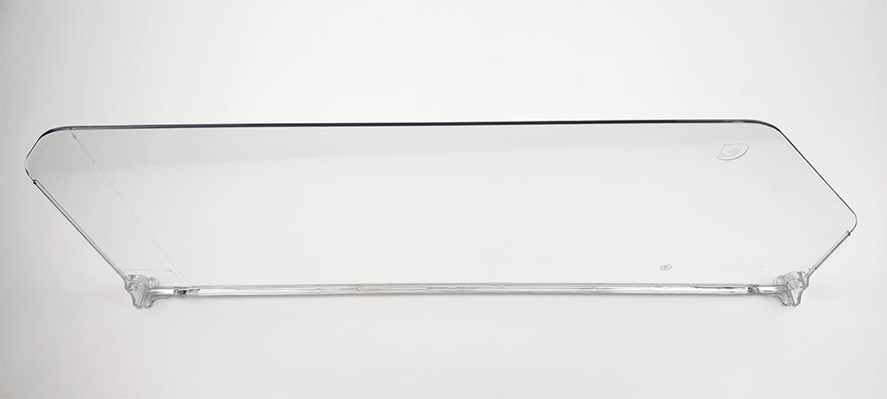 Separador transparente para estantes con fijación