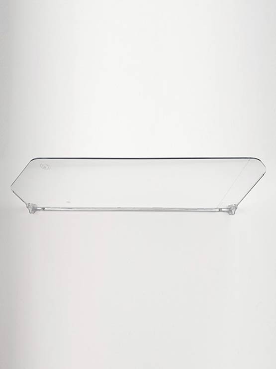 Separador transparente para productos en estantes